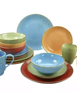 Peill+Putzler Kombiservice, 16-teilig Amalfi | Orange / Azurblau / Naturgrün / Feuerrot -Geschirr Verkaufsladen 11520518 7 201906142232