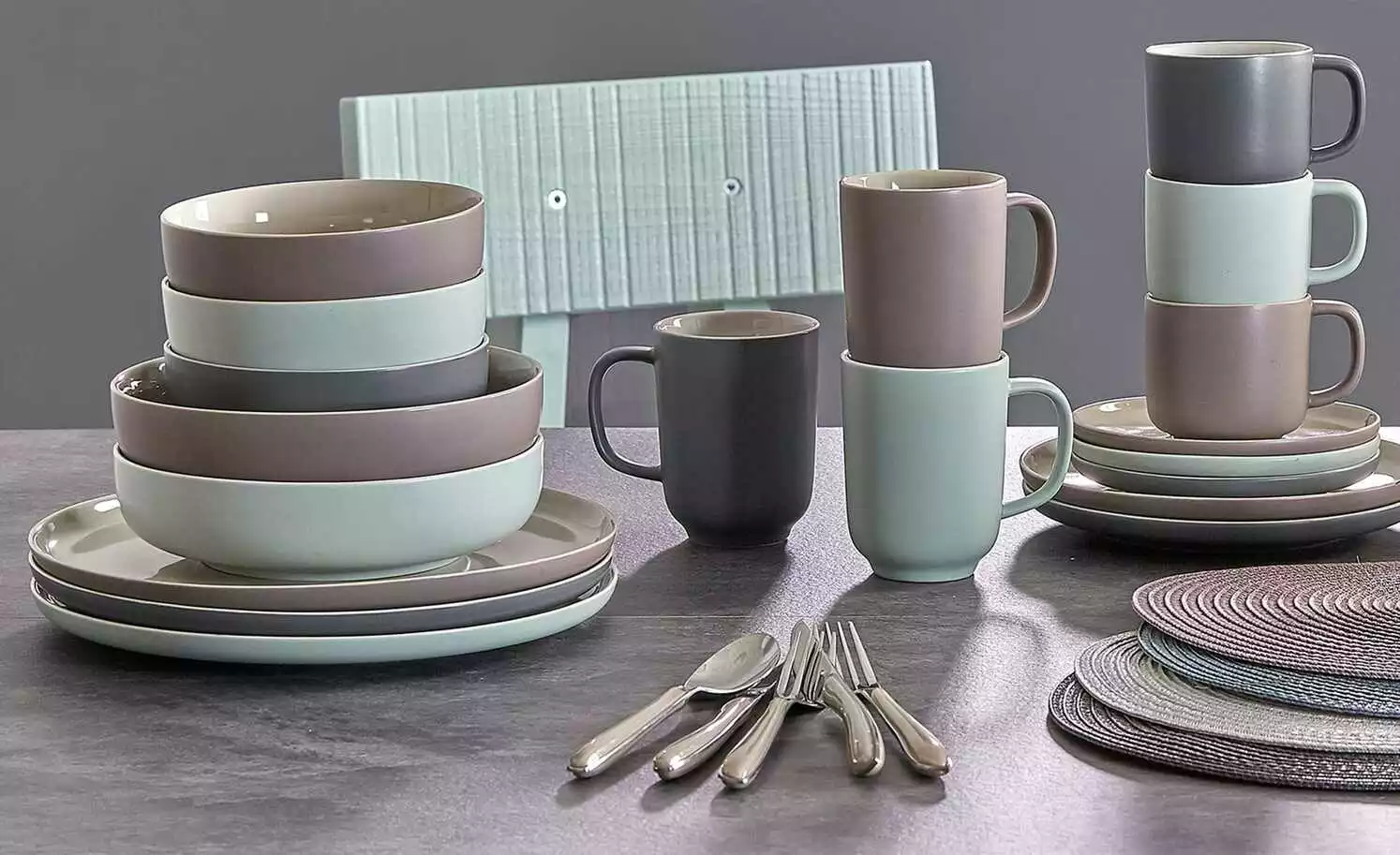 Ritzenhoff & Breker Tafelservice, 8-teilig Jasper | Mint / Weiß 3 Ritzenhoff & Breker Tafelservice, 8-teilig Jasper | Mint / Weiß