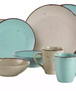 Peill+Putzler Kombiservice, 16-teilig Siena | Türkis / Steingrau -Geschirr Verkaufsladen 529801 4 202102172232